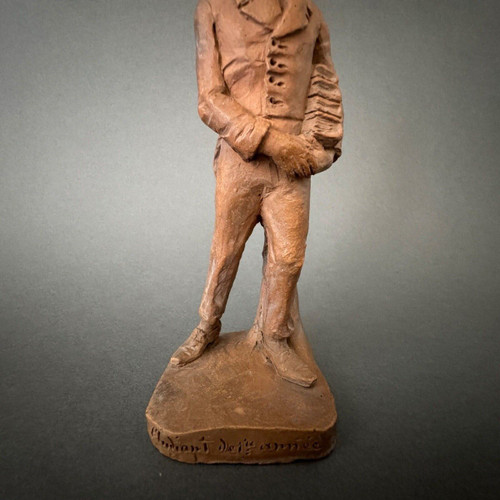 Terracotta firmata L. Desborde XIX secolo Uno studente del 1° anno