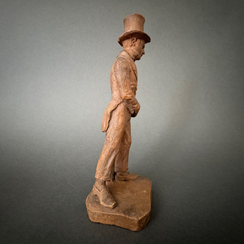 Terracotta firmata L. Desborde XIX secolo Uno studente del 1° anno