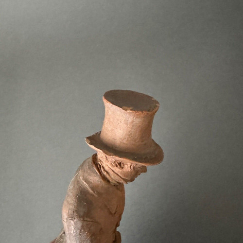 Terracotta firmata L. Desborde XIX secolo Uno studente del 1° anno