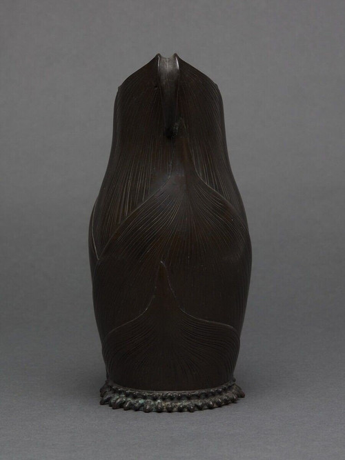 Bronzekrug Japan Schokoladenpatina Frosch in Rundform XIX.