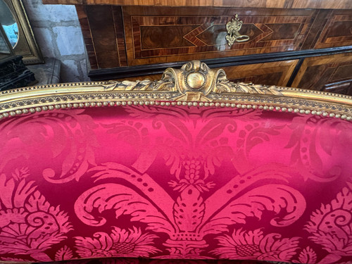 ENSEMBLE DE SALON EN BOIS DORE LOUIS XVI
