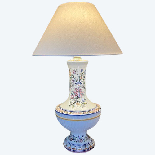 Bella lampada in porcellana in stile Rouen