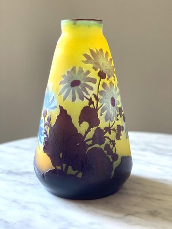 Emile Gallé Jugendstil-Gänseblümchenvase