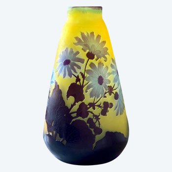 Emile Gallé vase aux marguerites Art Nouveau