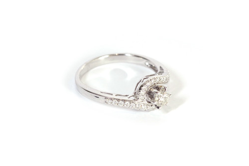 Anello vintage con tourbillon di diamanti in oro 18 carati, anello di fidanzamento occasionale