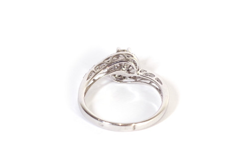 Anello vintage con tourbillon di diamanti in oro 18 carati, anello di fidanzamento occasionale