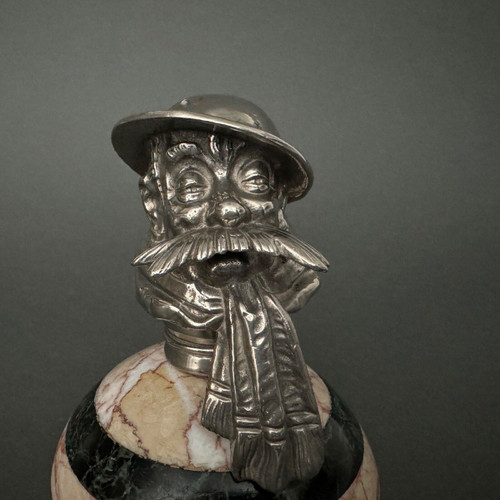 Mascotte automobile Bruce Bairnsfather Old Bill Copyright bronze argenté