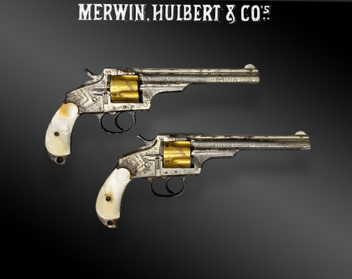 Ein Paar MERWIN HULBERT Revolver, graviert und vergoldet ab Werk. Schatulle. VEREINIGTE STAATEN - 19. Jahrhundert
