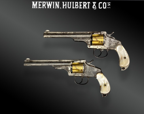Ein Paar MERWIN HULBERT Revolver, graviert und vergoldet ab Werk. Schatulle. VEREINIGTE STAATEN - 19. Jahrhundert