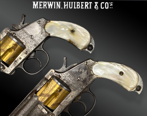 Ein Paar MERWIN HULBERT Revolver, graviert und vergoldet ab Werk. Schatulle. VEREINIGTE STAATEN - 19. Jahrhundert