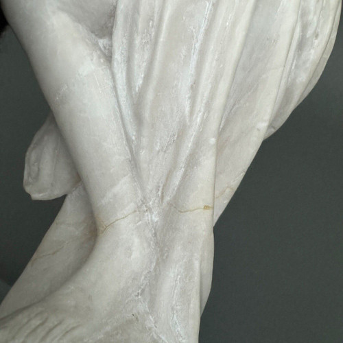 Statue en marbre d'après Vénus au bain baigneuse nue sculptée dans la masse