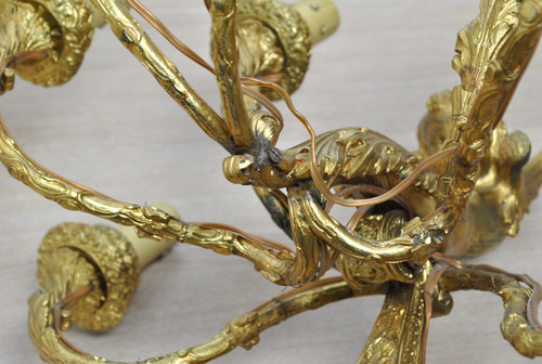Coppia di appliques in bronzo dorato con putti alati, Napoleone III, XIX secolo