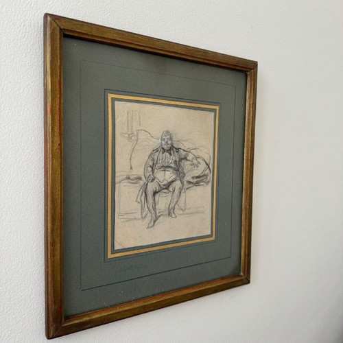 Drawing of Alexandre Dumas père by Paul Gavarni