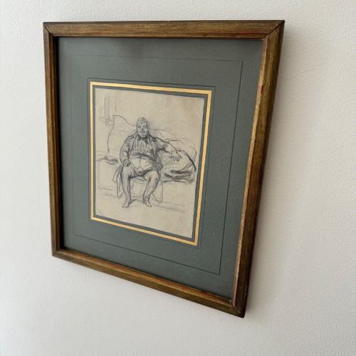 Drawing of Alexandre Dumas père by Paul Gavarni