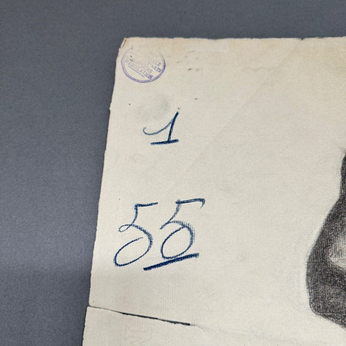 Kohlezeichnung akademischer Akt im Stil der Antike von Berger dit Lheureux Biloul