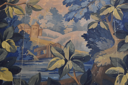 Carton of Aubusson tapestry with greenery motif - late 19th/early 20th century