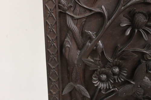 Paire De Colonnes En Bois Sculpté , Asie Fin XIX