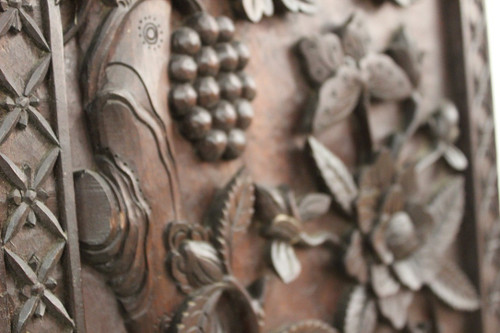 Paire De Colonnes En Bois Sculpté , Asie Fin XIX
