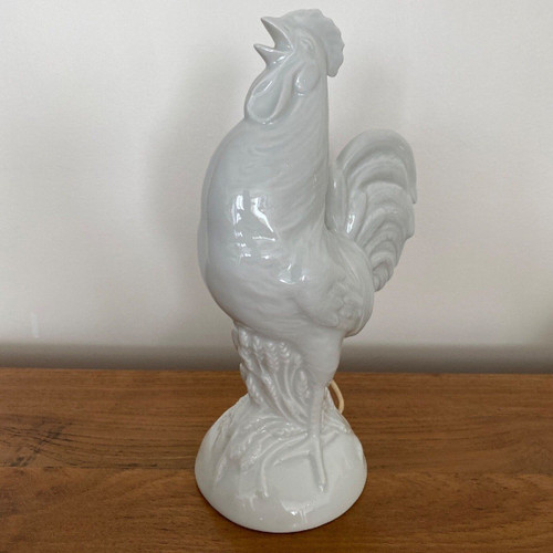 Veilleuse représentant un coq 1930 porcelaine de Limoges France