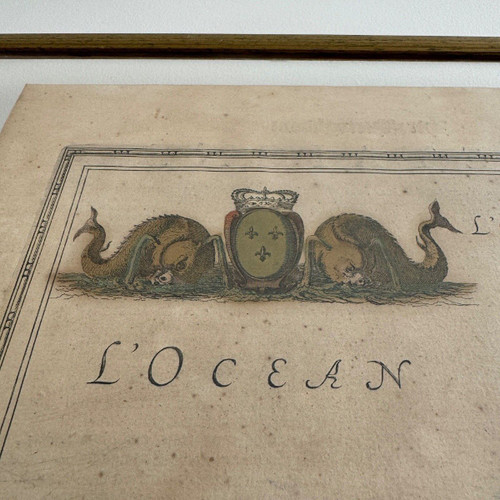 Antique map under glass of the Duchy of Brittany 1632 Joannes Janssonius