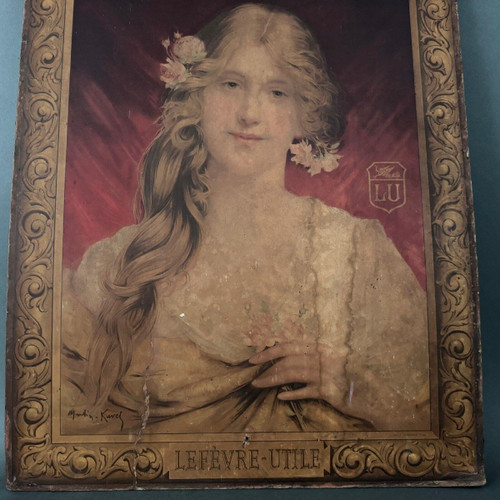 Panonceau LU 1903 La Femme aux Roses by Martin Kuvel imp. F. Champenois