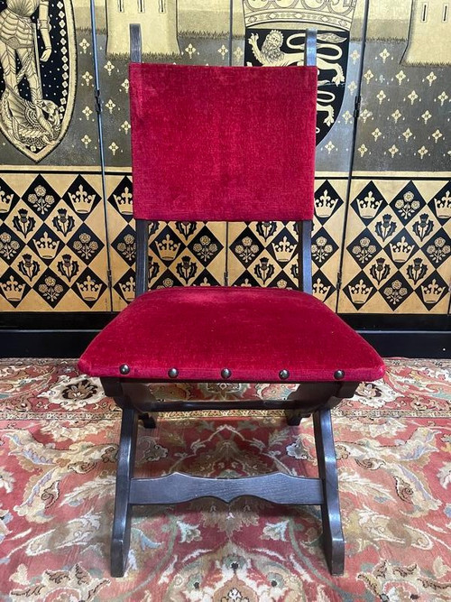 Set di 6 sedie con base a X in rovere