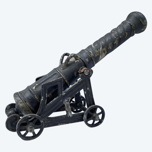 Canon en fonte de fer fin XIXe patine d'origine