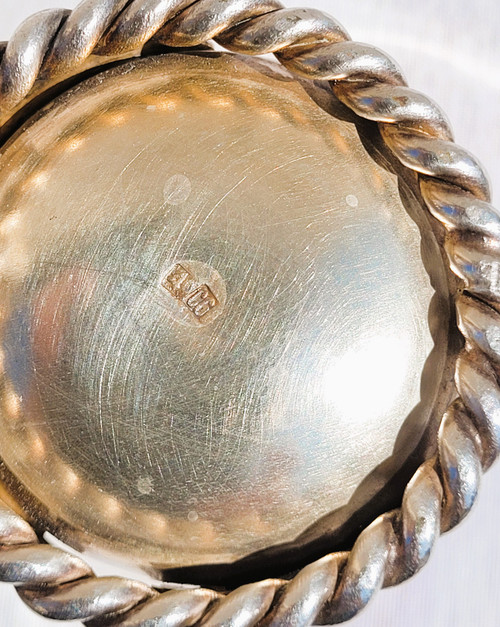 Art Deco silver-plated Timbale and napkin ring set