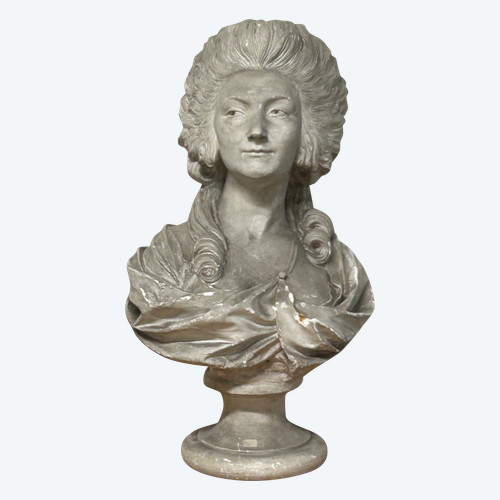 Marie-thèrèse-louise De Savoie- Carignan Princesse De Lamballe (1749-1792)  Buste En Plâtre 