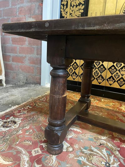 Table de ferme style Louis XIII en chêne massif 