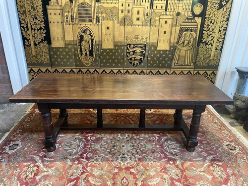 Table de ferme style Louis XIII en chêne massif 