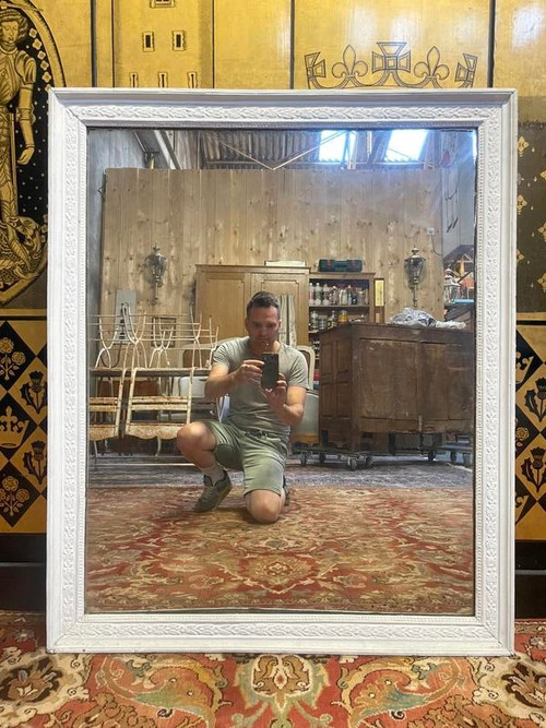 Miroir style Louis XVI blanc 