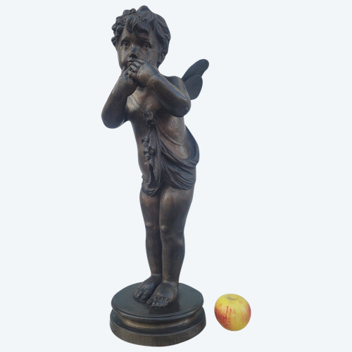 Bronzo di putto alato in piedi, fine XIX secolo inizio XX secolo