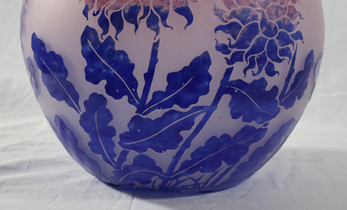 Grand vase boule signé DEGUE époque Art-Déco 