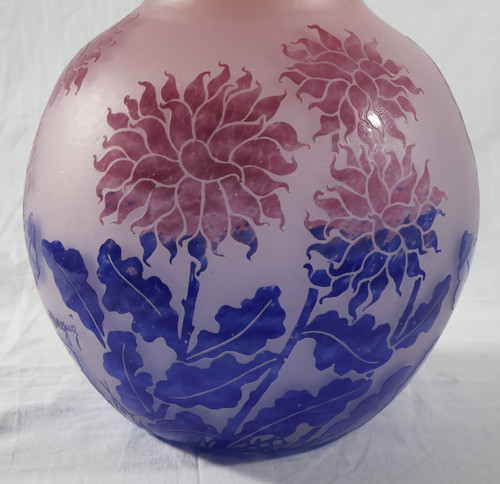 Grand vase boule signé DEGUE époque Art-Déco 