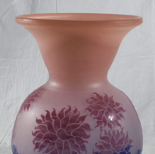 Grand vase boule signé DEGUE époque Art-Déco 