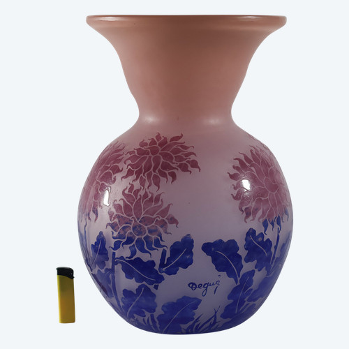 Grand vase boule signé DEGUE époque Art-Déco 