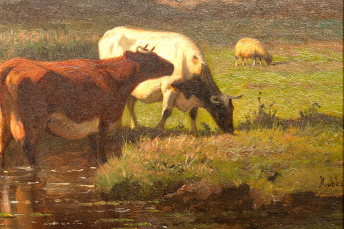 Tiere auf der Weide - Louis Robbe (Zertifiziert)