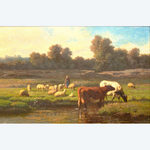 Tiere auf der Weide - Louis Robbe (Zertifiziert)