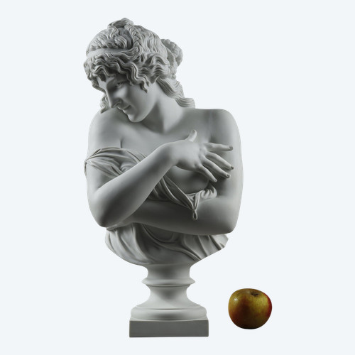 Bust in biscuit after Jean Antoine Houdon (1741-1828): modesty