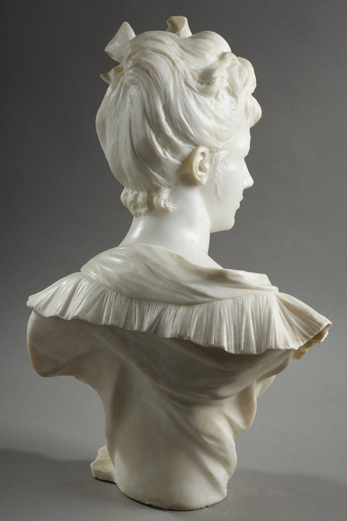 Busto di donna in marmo, Henri Emile ALLOUARD (1844-1929)