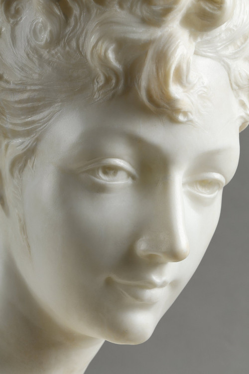 Busto di donna in marmo, Henri Emile ALLOUARD (1844-1929)