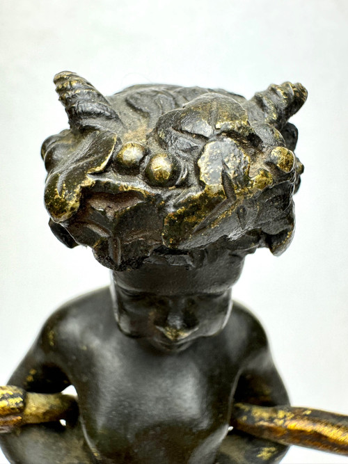Pair Of Bronze Satyr Candlesticks