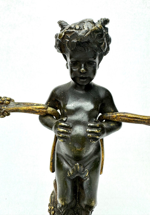 Pair Of Bronze Satyr Candlesticks