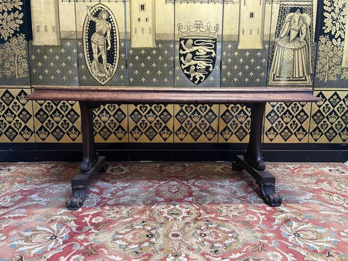 Table de bistrot en acajou style Art Nouveau 