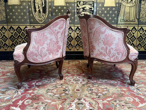 Paire de fauteuils Louis XV - Rocailles