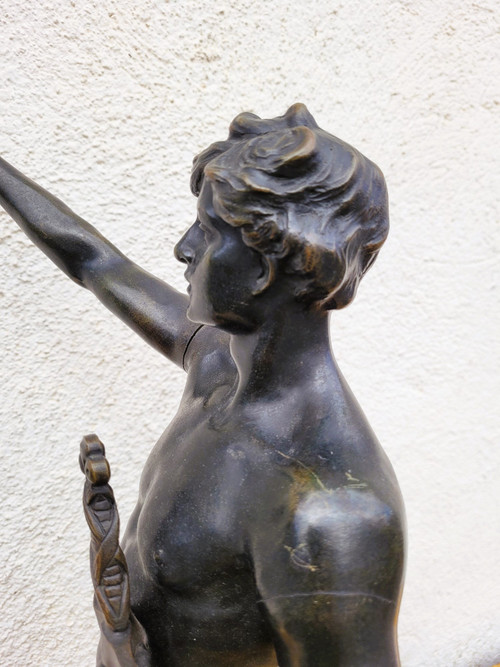 Ruffony, Il giuramento, scultura in bronzo firmata, fine XIX inizio XX secolo