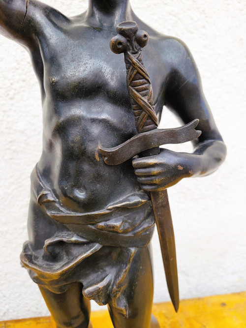 Ruffony, Il giuramento, scultura in bronzo firmata, fine XIX inizio XX secolo