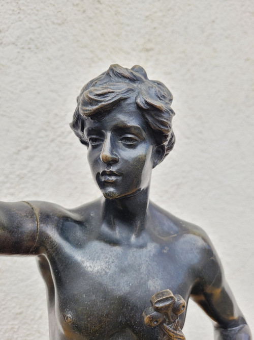Ruffony, Il giuramento, scultura in bronzo firmata, fine XIX inizio XX secolo