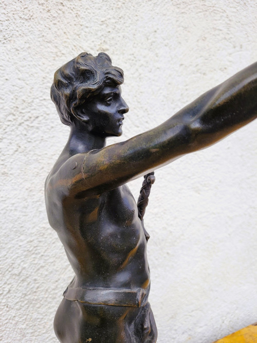 Ruffony, Il giuramento, scultura in bronzo firmata, fine XIX inizio XX secolo